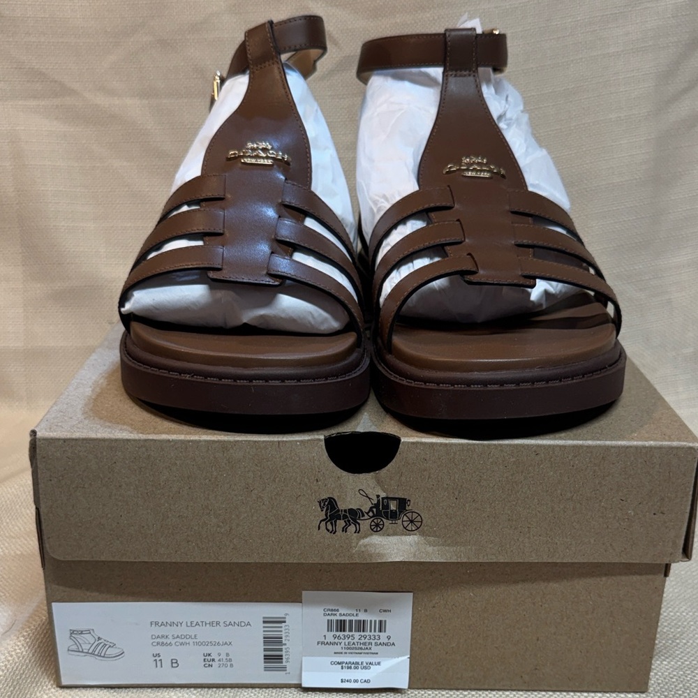 Coach Brown Leather Franny Sandals